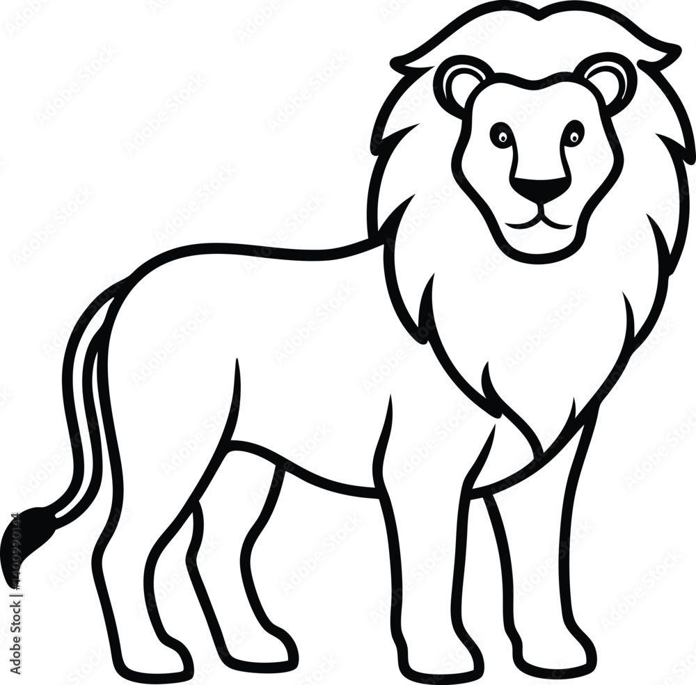 Obraz premium lion outline transparent background