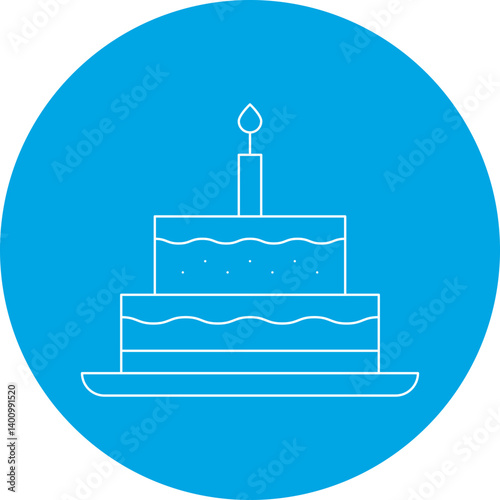 Cake icon single vector illustration