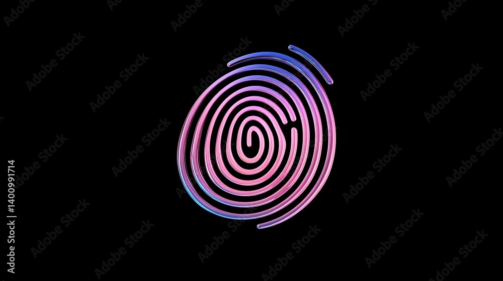 Conceptual abstract shape of digital fingerprint layers transforming into a data stream in high resolution Conceptual abstract shape of digital fingerprint layers transforming into a data stream in high resolution