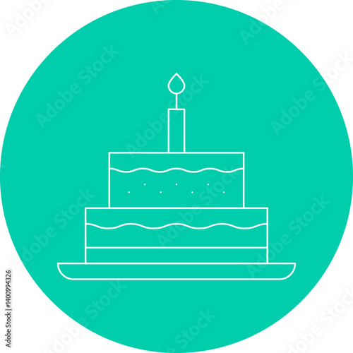 Cake icon single vector illustration
