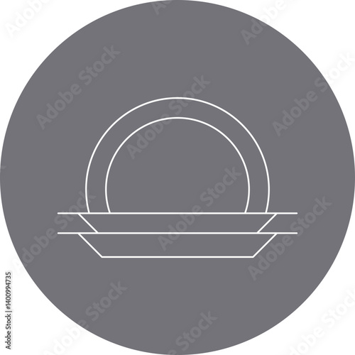 Plate icon single vector illustration