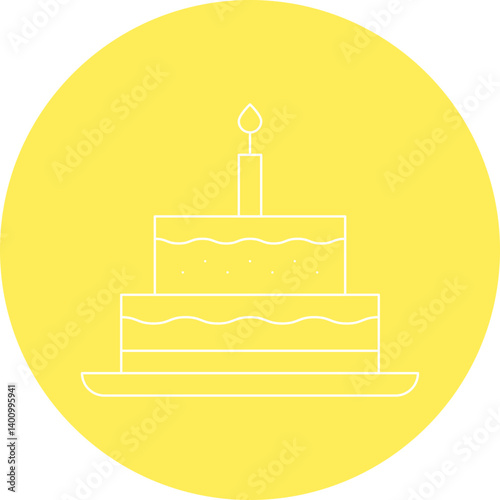 Cake icon single vector illustration