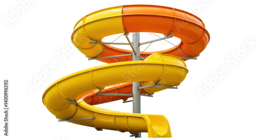 Schilderij op canvas Isolated Yellow and Orange Water Slide