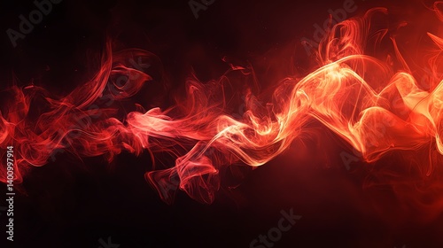 Abstract Background - Red and Orange Smoke Illustration
