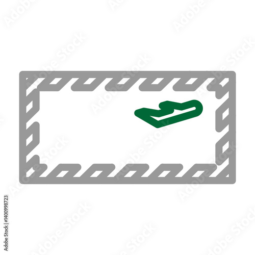 Airmail Envelope Vector Line Dark Green Grey Icon Design