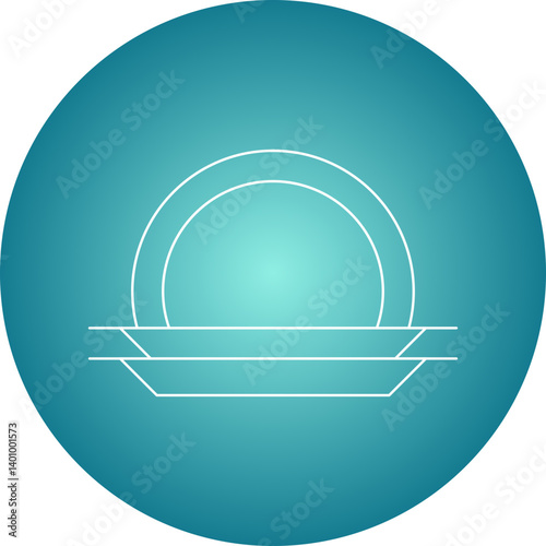 Plate icon single vector illustration