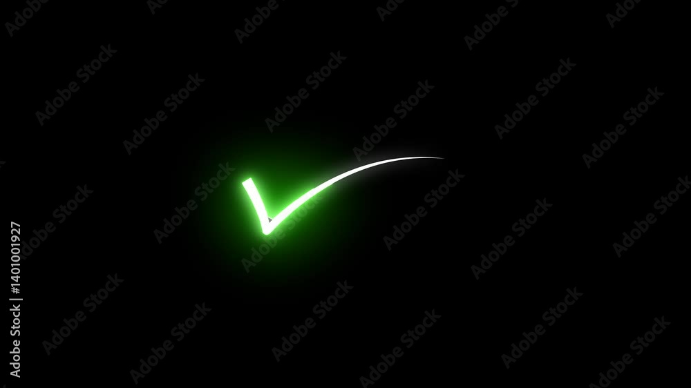 glowing neon check mark icon animation glowing neon check mark icon animation