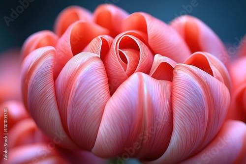 closeup of spring pink flower blossoming, minimalistic approach	