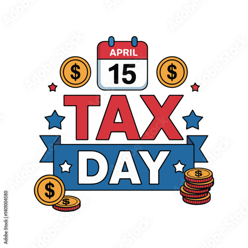 Happy national tax day logo icon  design illustration