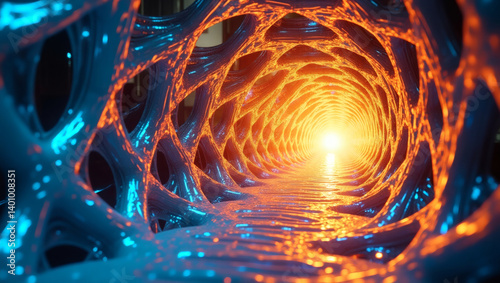 Abstract Futuristic Tunnel of Light