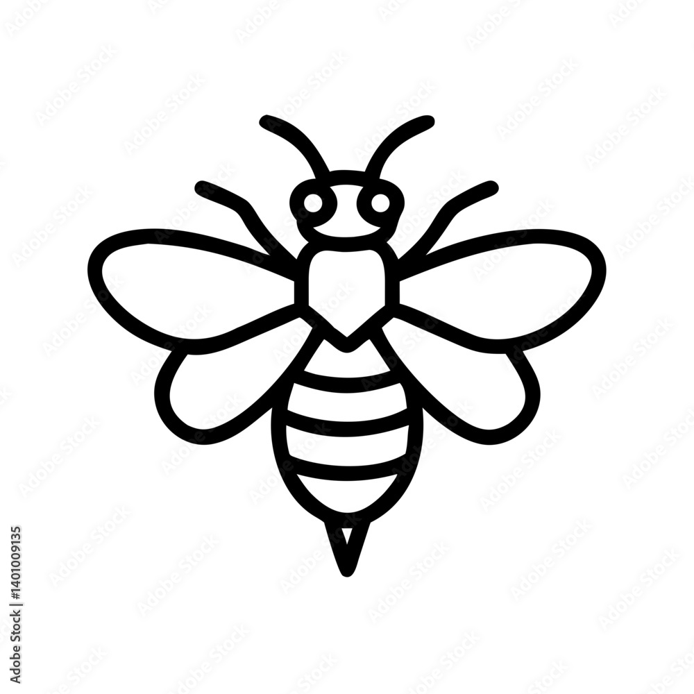 Fototapeta premium Bee Animal outline Icons