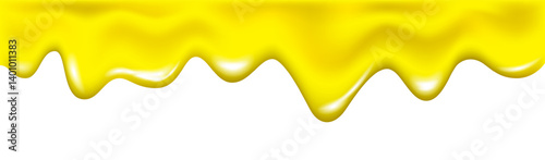 Honey flowing and dripping yellow liquid waves.