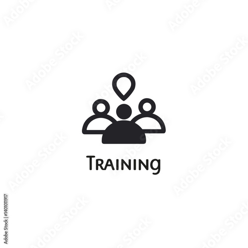 Training icon depicting collaboration with diverse individuals, empowerment