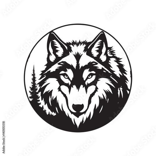 wolf head vector