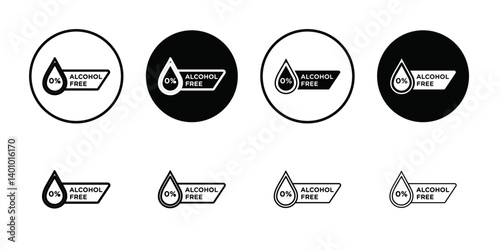 Alcohol free icon Vector flat thin line illustration