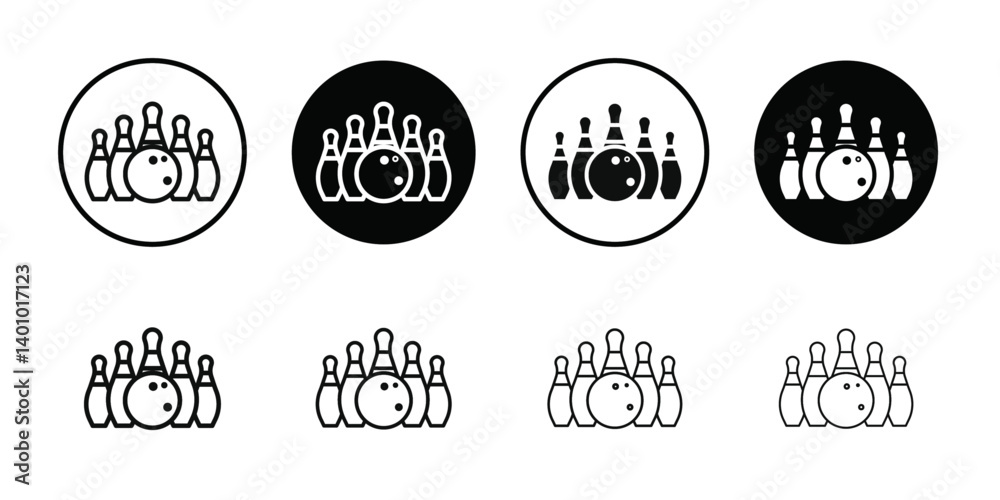Obraz premium Bowling icon Vector flat thin line illustration