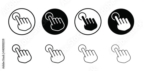 Click icon Vector flat thin line illustration