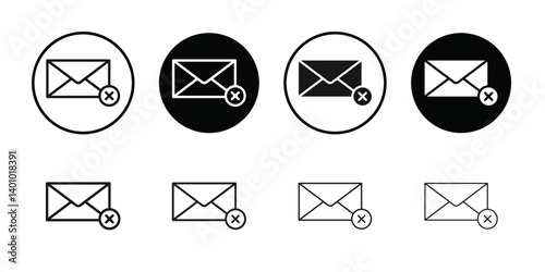 close mail icon Vector flat thin line illustration