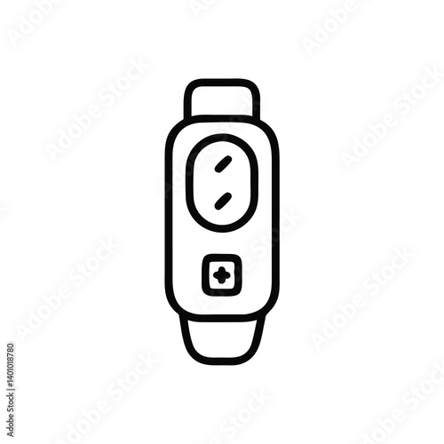 Fitness Tracker Device Outlined Vector Illustration For Health Monitoring And Wellness Applications Isolated On White Background