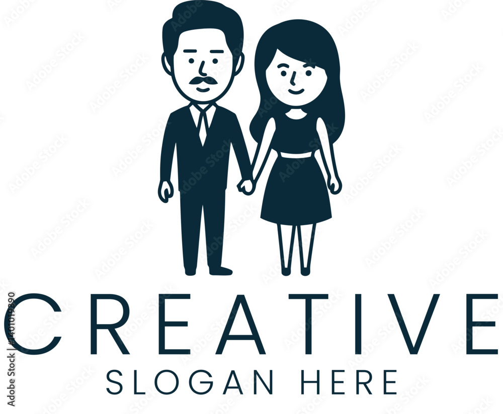 Elegant Couple Holding Hands Simple Design Vector Illustration man art love icon logo dark Elegant Couple Holding Hands Simple Design Vector Illustration man art love icon logo dark