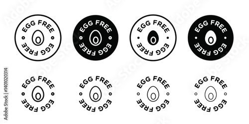 EGG FREE Vector flat thin line illustration