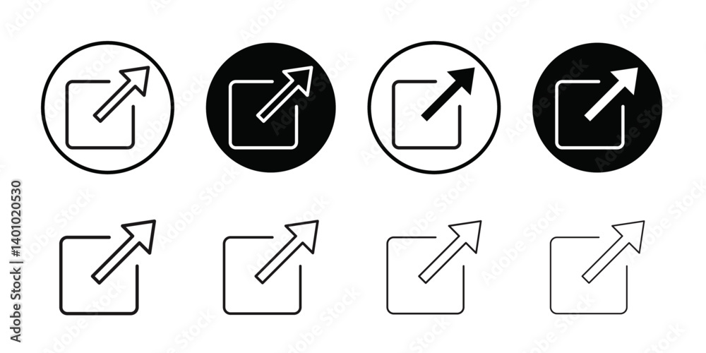External link icon Vector flat thin line illustration External link icon Vector flat thin line illustration