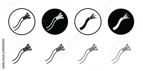 Fiber optic cable icon Vector flat thin line illustration