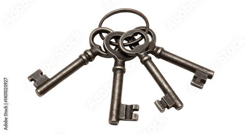 Isolated Antique Keys on Ring
