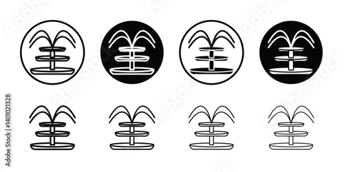 Fountain icon Vector flat thin line illustration