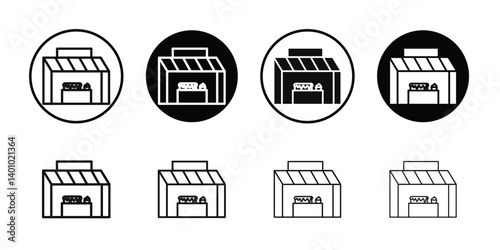 Fresh bakery pastry shop icon Vector flat thin line illustration