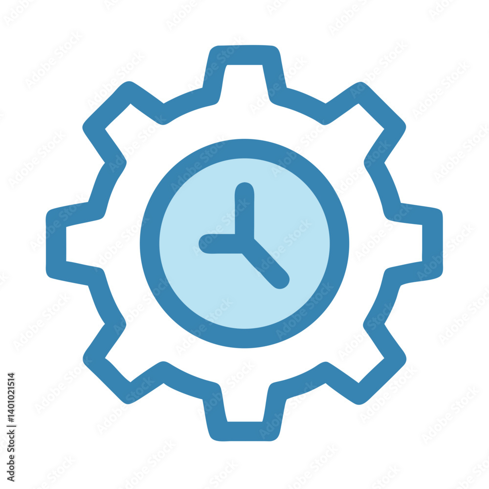 Gear Icon with Integrated Clock Symbol Icon Design Gear Icon with Integrated Clock Symbol Icon Design