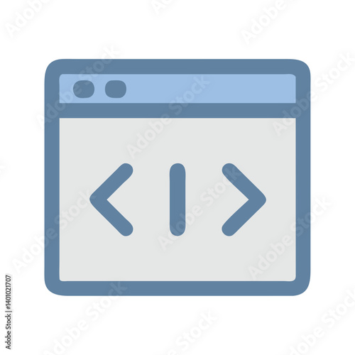 Split Screen Interface with Code Brackets Icon Design