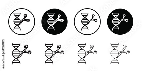 genome editing icon Vector flat thin line illustration