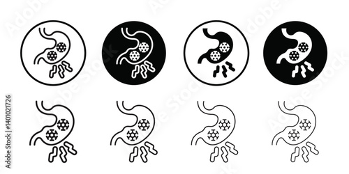Gastritis icon Vector flat thin line illustration