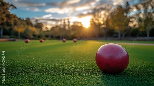 Sunset Croquet Lawn Scene
