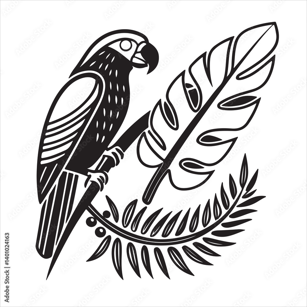 Fototapeta premium Black and white bird art