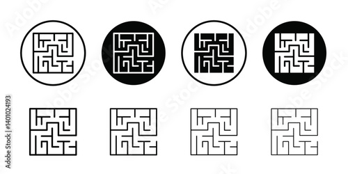 Labyrinth icon Vector flat thin line illustration