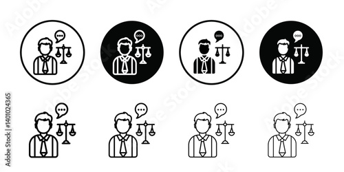 Legal advice icon Vector flat thin line illustration