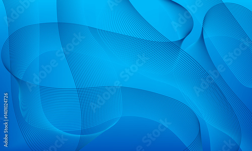 Abstract Blue Flowing Lines Digital Art