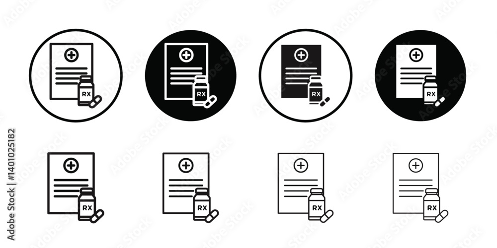 medical Prescription icon Vector flat thin line illustration medical Prescription icon Vector flat thin line illustration