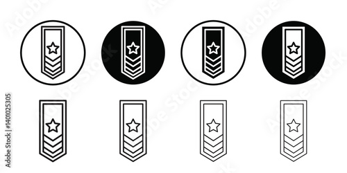 Military Rank icon Vector flat thin line illustration