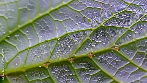 Detailed macro of a vibrant green leaf showing intricate veins