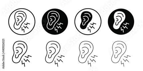Otitis icon Vector flat thin line illustration