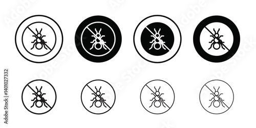 Pest control icon Vector flat thin line illustration