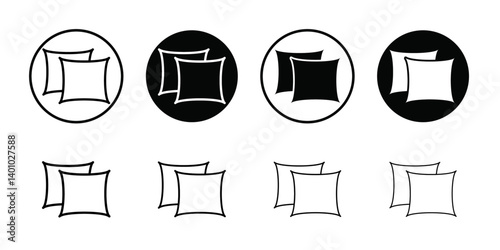 Pillow icon (2) Vector flat thin line illustration