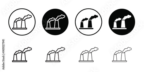 pollution icon Vector flat thin line illustration