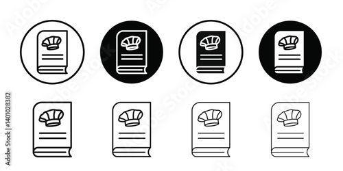 recipe book icon Vector flat thin line illustration