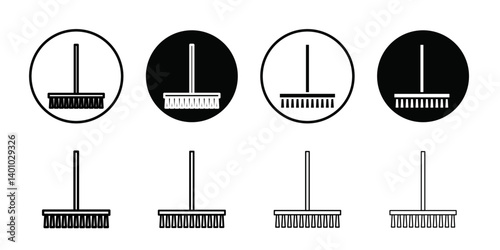 Scrubbing brush icon Vector flat thin line illustration