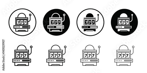 slot machine icon Vector flat thin line illustration