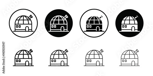 Space observatory icon Vector flat thin line illustration